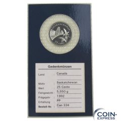 25 Cent Gedenkmünze Kanada 1992 - Saskatchewan