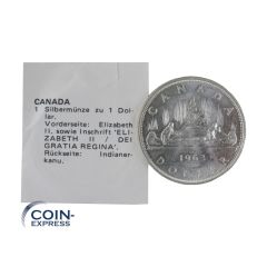 1 Dollar Münze Kanada 1963 - Indianer Kanu