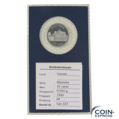 25 Cent Gedenkmünze Kanada 1992 - Manitoba