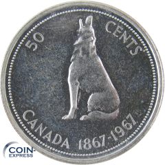 50 Cent Münze Kanada 1967 - Wolf