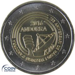2 Euro Gedenkmünze Andorra 2016 25 Jahre Rundfunk