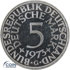 5 DM Münze Deutschland 1973 PP G - Silberadler