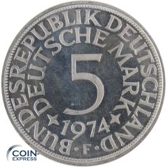 5 DM Münze Deutschland 1974 PP F - Silberadler