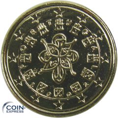 1 Euro Münze Portugal 2002 vergoldet