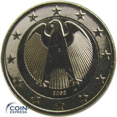 1 Euro Münze Deutschland 2002 G vergoldet