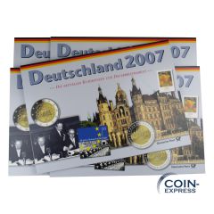 Euro Kursmünzensätze Deutschland 2007 ADFGJ Deutsche Post