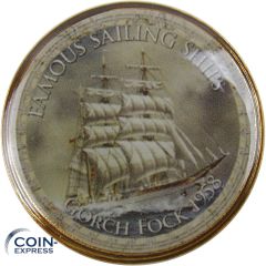 2 Euro Farbmüze Gorch Fock vergoldet