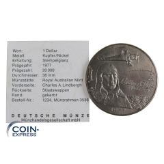 1 Dollar Gedenkmünze Samoa 1977 Charles Lindbergh 1 Dollar Gedenkmünze Samoa 1977 Charles Lindbergh