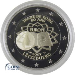 2 Euro Gedenkmünze Luxemburg 2007 PP Römische Verträge