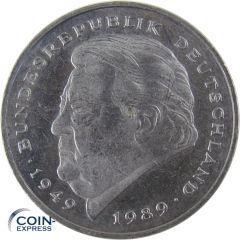 2 DM Münze Deutschland 1990 D - Franz Josef Strauß