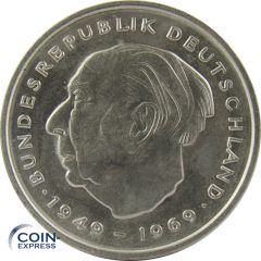 2 DM Münze Deutschland 1977 F - Theodor Heuss