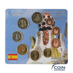 Euro Kursmünzensatz Spanien 2014 Park Güell Gaudi