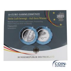 10 Euro Deutschland 2021 Auf dem Wasser - D - Spiegelglanz