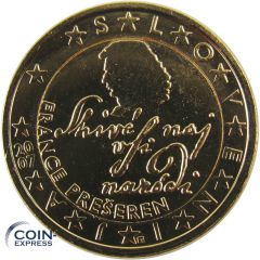 2 Euro Münze Slowenien 2007 vergoldet