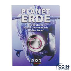 5x 5 Euro Deutschland 2021 Polare Zone ADFGJ im Folder