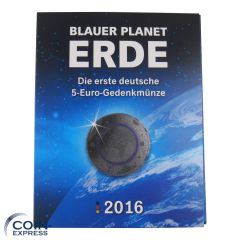 5x 5 Euro Deutschland 2016 Blauer Planet Erde ADFGJ im Folder