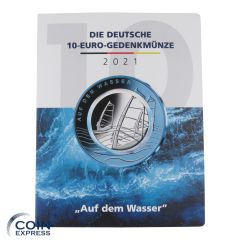 5x 10 Euro Deutschland 2021 Auf dem Wasser ADFGJ im Folder