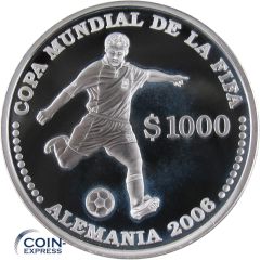 1000 Pesos Gedenkmünze Uruguay 2003 - Fußball Weltmeisterschaft 1000 Pesos Gedenkmünze Uruguay 2003 - Fußball Weltmeisterschaft