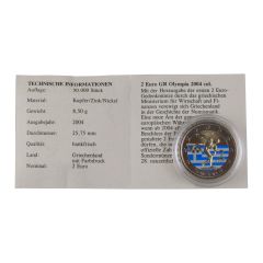 2 Euro Gedenkmünze Griechenland 2004 Olympia Athen Farbmünze